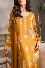BATIK - 3PC DHANAK EMBROIDERED SHIRT WITH CHIFFON DUPATTA AND TROUSER - HZU2434