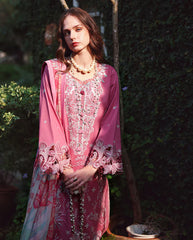 MUSHQ - 3PC LAWN EMBROIDERED SHIRT WITH SILK PRINTED DUPATTA AND TROUSER - HZG3044