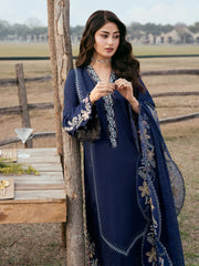IZEL - 3PC LAWN EMBROIDERED SHIRT WITH ORGANZA EMBROIDERED DUPATTA AND TROUSER - HZG2886