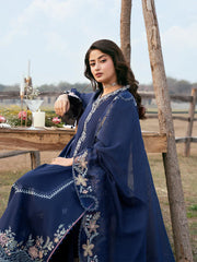 IZEL - 3PC LAWN EMBROIDERED SHIRT WITH ORGANZA EMBROIDERED DUPATTA AND TROUSER - HZG2886