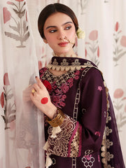 MAHNUR - 3PC LAWN LASERWORK EMBROIDERED SHIRT WITH KHADDI NET EMBROIDEERED DUPATTA AND TROUSER - HZG2764
