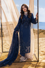 RANG RASIYA - 3PC LAWN LASERWORK EMBROIDERED SHIRT WITH KHADDI NET EMBROIDERED DUPATTA AND TROUSER - HZG2744