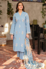 BATIK - 3PC LAWN EMBROIDERED SHIRT WITH PRINTED DUPATTA AND TROUSER - HZG1721