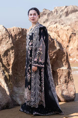 QALAMKAR - 3PC LAWN EMBROIDERED SHIRT WITH CHIFFON PRINTED EMBROIDERED DUPATTA AND TROUSER - HZG2646