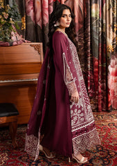 MAHNUR - 3PC LAWN CHIKANKAARI EMBROIDERED SHIRT WITH LAWN CUTWORK EMBROIDERED DUPATTA AND TROUSER - HZG2127