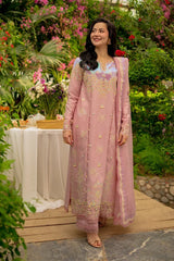 RANG RASIYA - 3PC LAWN SEQUIN EMBROIDERED SHIRT WITH COTTON NET EMBROIDERED DUPATTA AND TROUSER - HZG3087