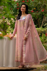 RANG RASIYA - 3PC LAWN SEQUIN EMBROIDERED SHIRT WITH COTTON NET EMBROIDERED DUPATTA AND TROUSER - HZG3087