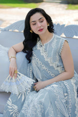 RANG RASIYA - 3PC LAWN EMBROIDERED SHIRT WITH MANAAR PRINTED DUPATTA AND TROUSER - HZG2964