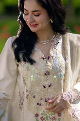 RANG RASIYA - 3PC LAWN EMBROIDERED SHIRT WITH KHADDI NET EMBROIDERED DUPATTA AND TROUSER - HZG2965