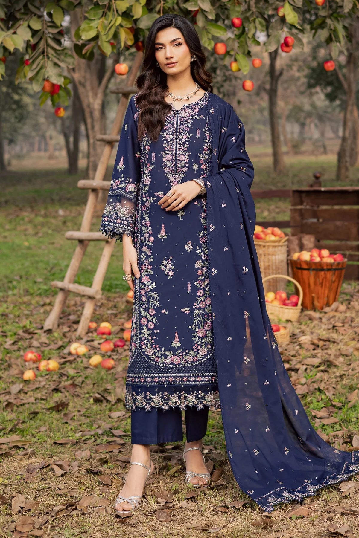 BATIK - 3PC LAWN EMBROIDERED SHIRT WITH CHIFFON EMBROIDERED DUPATTA AND TROUSER - HZG2941