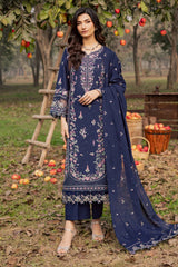 BATIK - 3PC LAWN EMBROIDERED SHIRT WITH CHIFFON EMBROIDERED DUPATTA AND TROUSER - HZG2941
