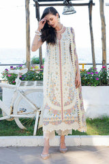 FIONA - 3PC LAWN EMBROIDERED SHIRT WITH CHIFFON PRINTED DUPATTA AND TROUSER - HZG2955