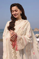 IMROZIA SERENE - 3PC LAWN EMBROIDERED SHIRT WITH KHADI NET EMBROIDERED DUPATTA AND TROUSER - HZG2652