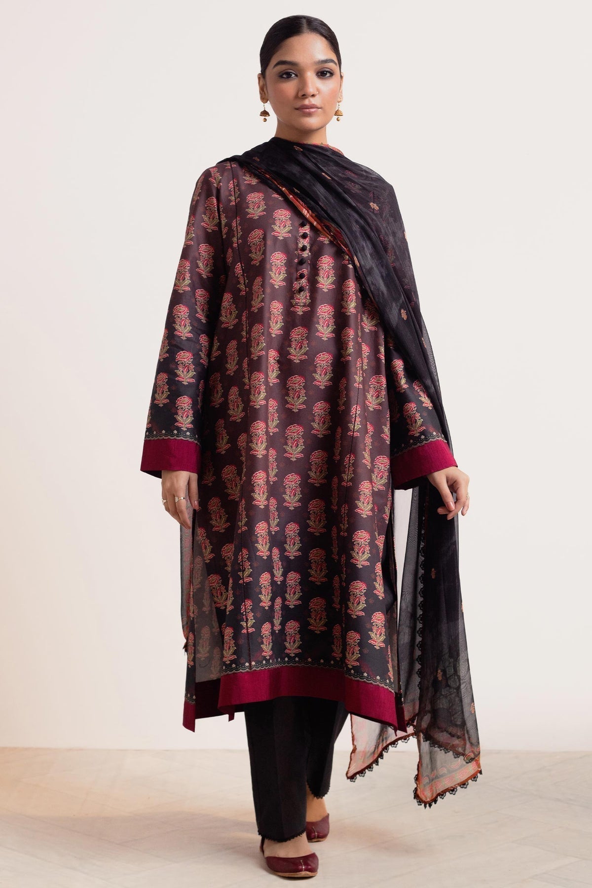 ZARA SHAH JAHAN - 3PC LAWN PRINTED SHIRT WITH CHIFFON PRINTED DUPATTA AND TROUSER - HZG1539