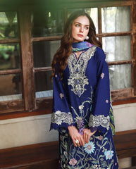 MUSHQ - 3PC LAWN EMBROIDERED SHIRT WITH SILK PRINTED DUPATTA AND TROUSER - HZG3049