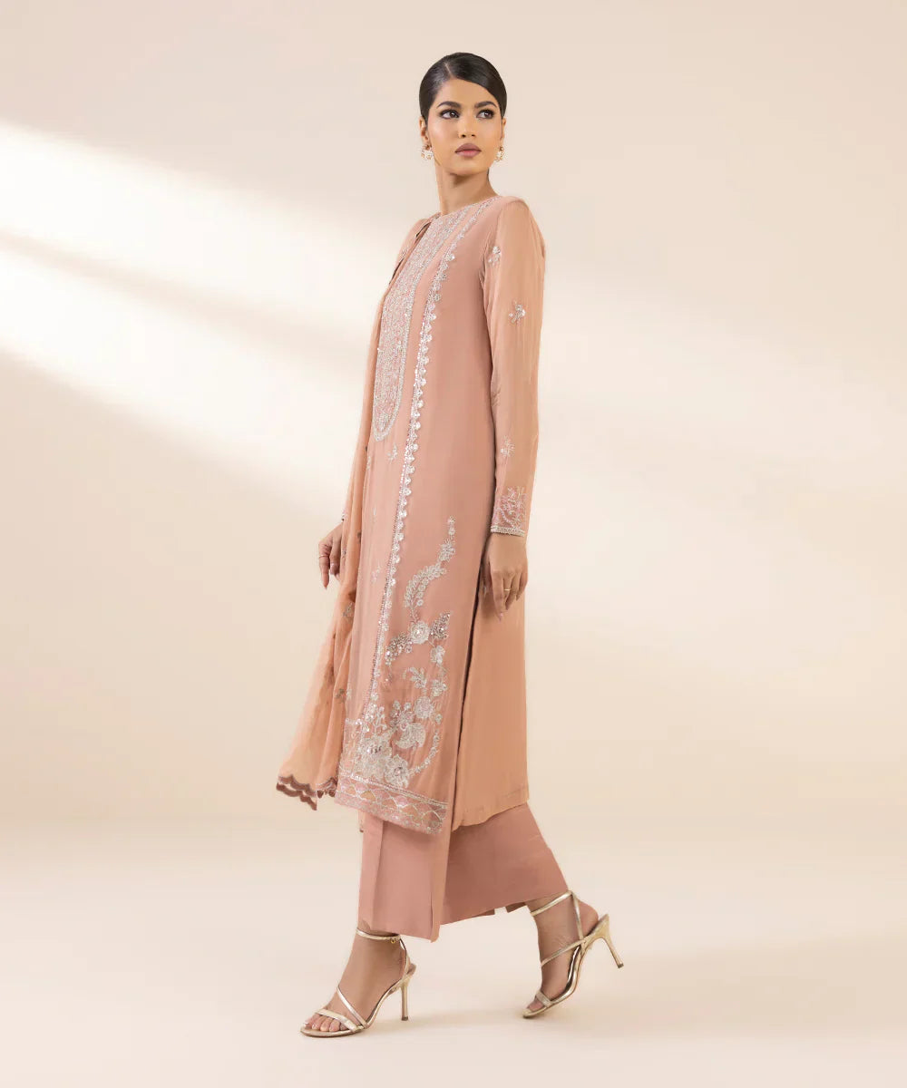 SAPPHIRE - 3PC LAWN SEQUEN EMBROIDERED SHIRT WITH CHIFFON SEQUEN EMBROIDERED DUPATTA AND TROUSER - HZG2069