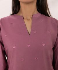 SAPPHIRE - 3PC DHANAK EMBROIDERED SHIRT WITH TWILL PRINTED SHAWL AND EMBROIDERED TROUSER - HZG2331