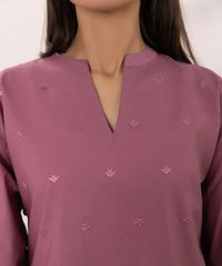SAPPHIRE - 3PC DHANAK EMBROIDERED SHIRT WITH TWILL PRINTED SHAWL AND EMBROIDERED TROUSER - HZG2331