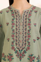 SAPPHIRE - 3PC LAWN EMBROIDERED SHIRT WITH MANAAR PRINTED DUPATTA AND TROUSER - HZG2066