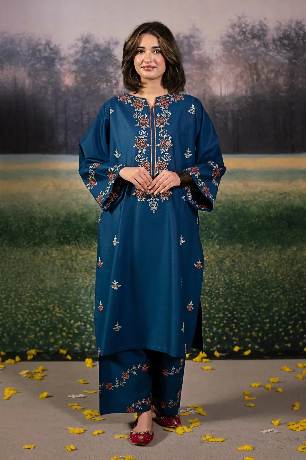 URGE - 2PC LAWN EMBROIDERED SHIRT AND EMBROIDERED TROUSER - HZG2144