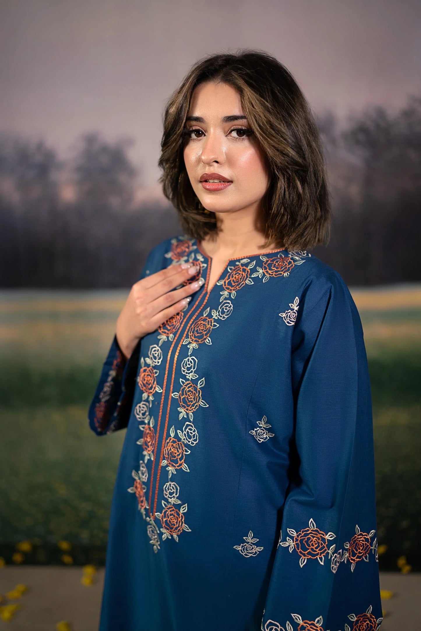 URGE - 2PC LAWN EMBROIDERED SHIRT AND EMBROIDERED TROUSER - HZG2144