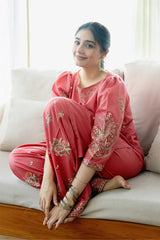 URGE - 2PC DHANAK EMBROIDERED SHIRT WITH EMBROIDERED TROUSER - HZG2605