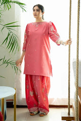 URGE - 2PC DHANAK EMBROIDERED SHIRT WITH EMBROIDERED TROUSER - HZG2605