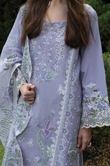 MUSHQ - 3PC LAWN EMBROIDERED SHIRT WITH KHADDI NET EMBROIDERED DUPATTA AND TROUSER - HZG2880