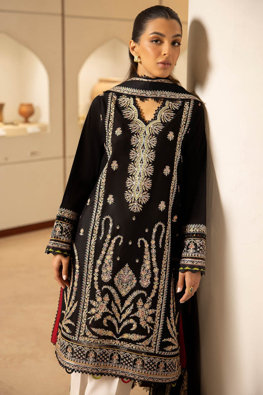 ZAHA - 3PC LAWN EMBROIDERED SHIRT WITH DIAMOND PRINTED DUPATTA AND TROUSER - HZG1708