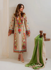 VITAGE - 3PC LAWN EMBROIDERED SHIRT WITH CHIFFON TYE & DYE DUPATTA AND TROUSER - HZG2668