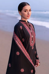 CROSS STITCH - 3PC DHANAK EMBROIDERED SHIRT WITH DHANAK EMBROIDERED SHAWL AND TROUSER - HZU2530