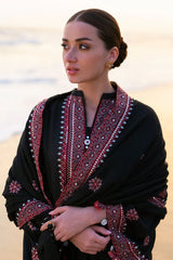 CROSS STITCH - 3PC DHANAK EMBROIDERED SHIRT WITH DHANAK EMBROIDERED SHAWL AND TROUSER - HZU2530