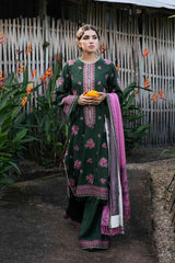 ZARA SHAH JAHAN - 3PC KHADDAR EMBROIDERD SHIRT WITH  PASHMINA PRINTED SHAWL AND TROUSER - HZG1347