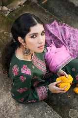 ZARA SHAH JAHAN - 3PC KHADDAR EMBROIDERD SHIRT WITH  PASHMINA PRINTED SHAWL AND TROUSER - HZG1347