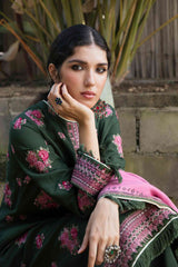 ZARA SHAH JAHAN - 3PC KHADDAR EMBROIDERD SHIRT WITH  PASHMINA PRINTED SHAWL AND TROUSER - HZG1347