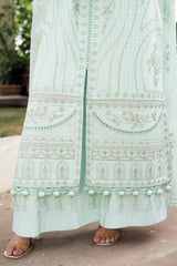 NAQSHI - 3PC LAWN EMBROIDERED SHIRT WITH ORGANZA EMBROIDERED DUPATTA AND TROUSER - HZG2771