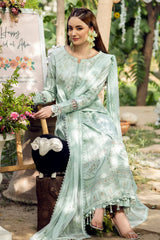 NAQSHI - 3PC LAWN EMBROIDERED SHIRT WITH ORGANZA EMBROIDERED DUPATTA AND TROUSER - HZG2771