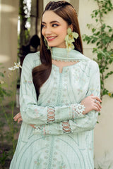 NAQSHI - 3PC LAWN EMBROIDERED SHIRT WITH ORGANZA EMBROIDERED DUPATTA AND TROUSER - HZG2771