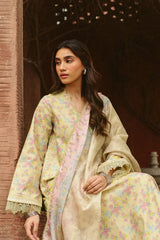 AYZEL - 3PC LAWN PRINTED SHIRT WITH SILK PRINTED DUPATTA AND TROUSER - HZG2982