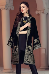 BAROQUE - 2PC VELVET EMBROIDERED SHIRT AND SILK TROUSER - HZG2577
