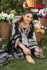 ELAF - 3PC LAWN EMBROIDERED SHIRT WITH CHIFFON PRINTED DUPATTA AND TROUSER - HZG2682
