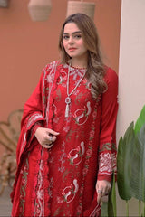 ANEELAS - 3PC LAWN EMBROIDERED SHIRT WITH LAWN EMBROIDERED DUPATTA AND TROUSER - HZG2828