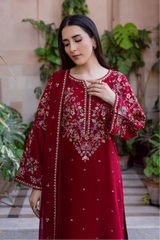BATIK - 3PC LAWN EMBROIDERED SHIRT WITH CHIFFON EMBROIDERED DUPATTA AND TROUSER - HZG2960
