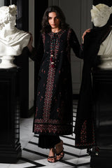 BATIK - 3PC DHANAK EMBROIDERED SHIRT WITH DHANAK EMBROIDERED SHAWL & TROUSER - HZU2568