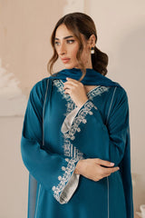 BATIK - 3PC LAWN EMBROIDERED SHIRT WITH CHIFFON PRINTED DUPATTA AND TROUSER - HZG2077