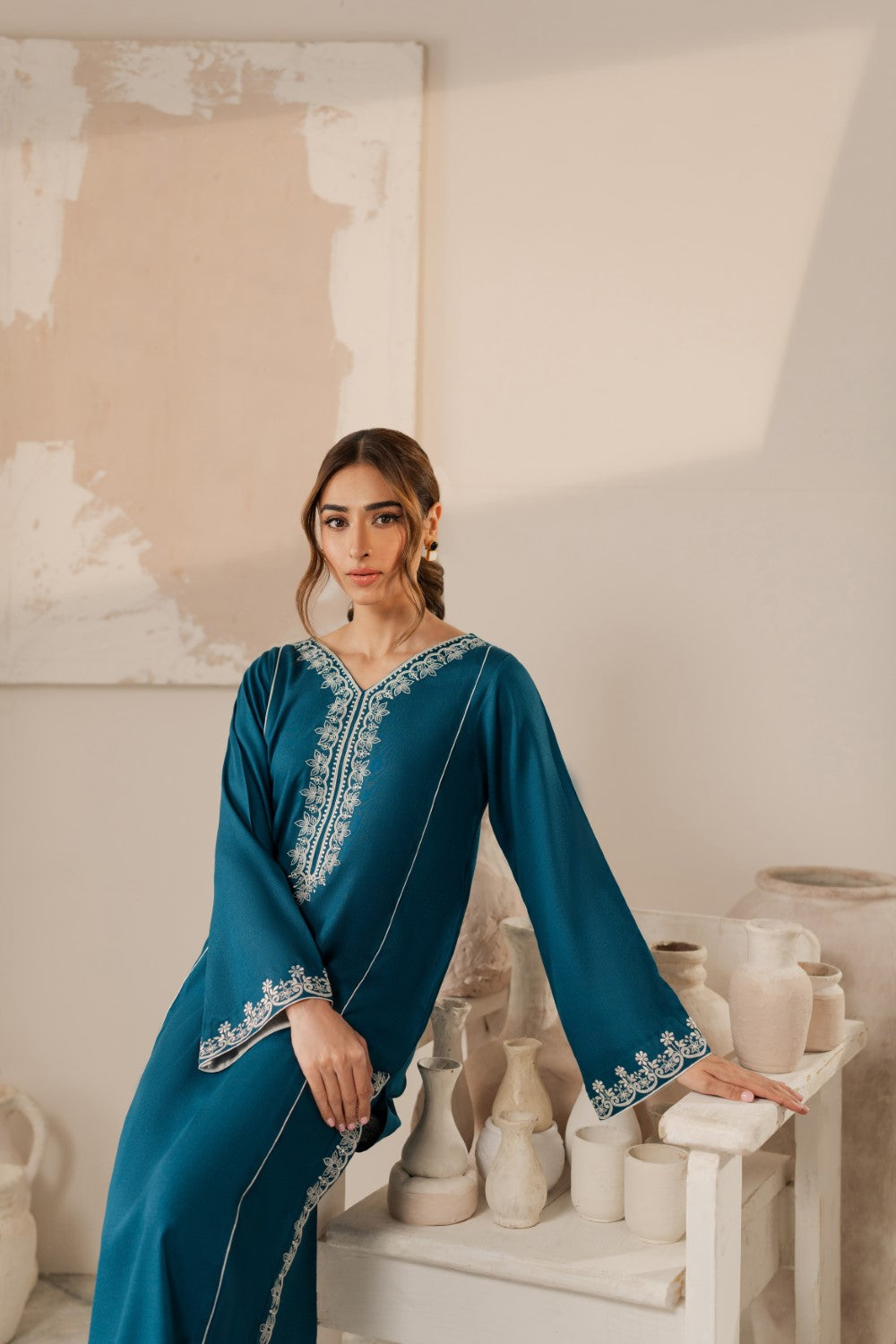 BATIK - 3PC LAWN EMBROIDERED SHIRT WITH CHIFFON PRINTED DUPATTA AND TROUSER - HZG2077