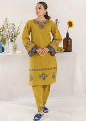 HANNA - 3PC KHADDAR EMBROIDERED SHIRT WITH TWILL PRINTED SHAWL AND TROUSER - HZG1784
