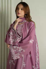 CROSS STITCH - 3PC LAWN EMBROIDERED SHIRT WITH CHIFFON EMBROIDERED DUPATTA AND TROUSER - HZG2807