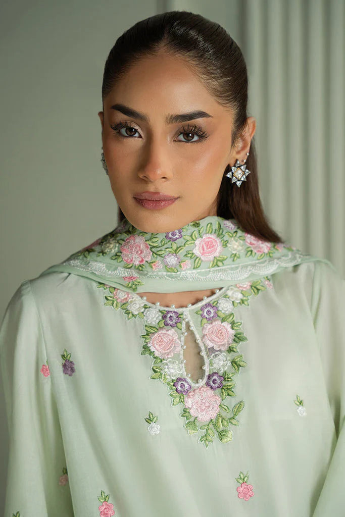 CROSS STITCH - 3PC LAWN EMBROIDERED SHIRT WITH MANAAR EMBROIDERED DUPATTA AND TROUSER - HZG2171