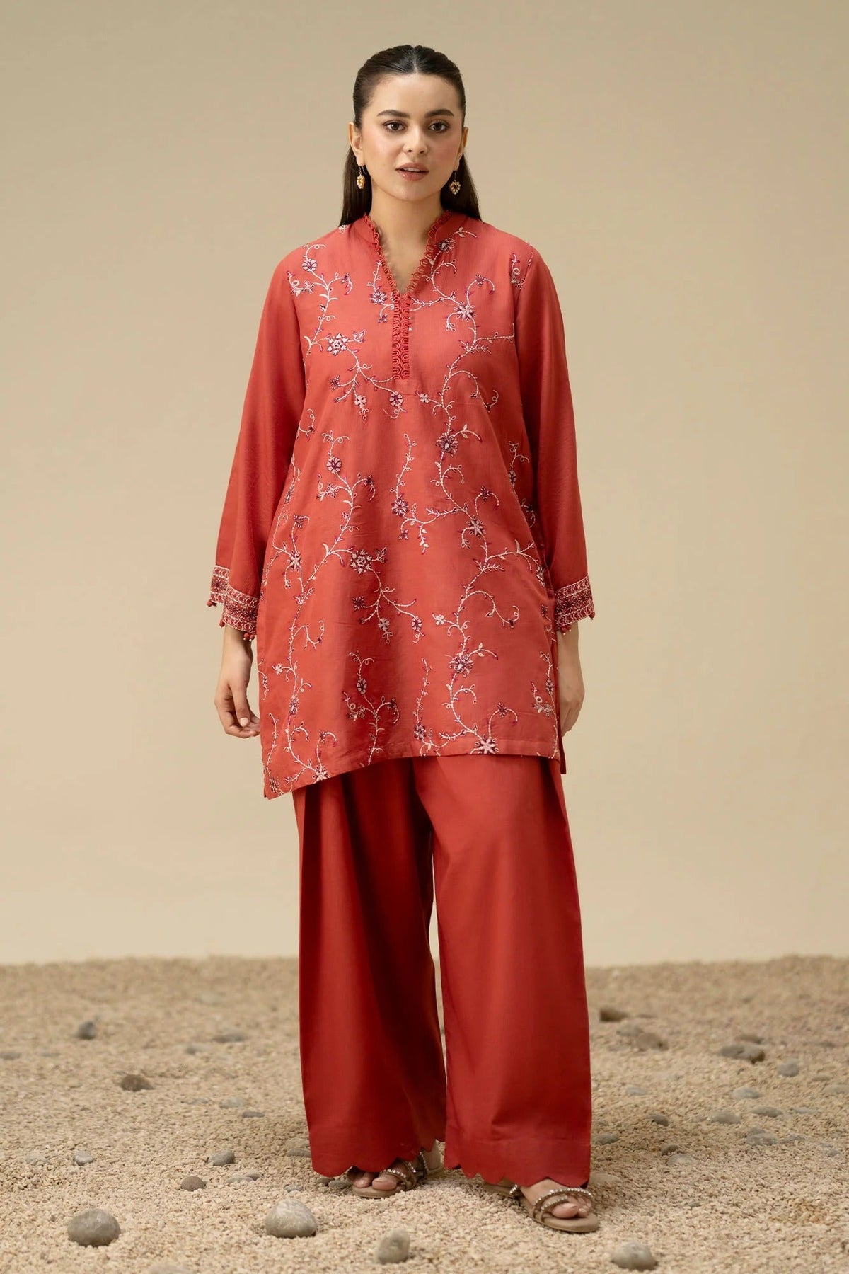 CROSS STITCH - 2PC DHANAK EMBROIDERED SHIRT AND TROUSER - HZG3109